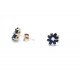 Flower shaped sapphire and diamond earrings