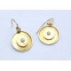 Gold round shield earrings