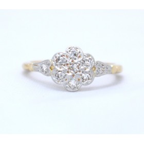 Diamond daisy cluster ring