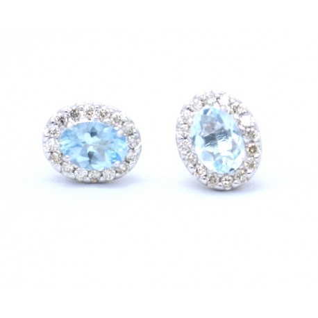 Aquamarine and diamond earrings