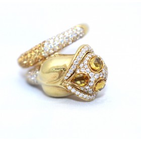Sapphire and Diamond Tulip Ring