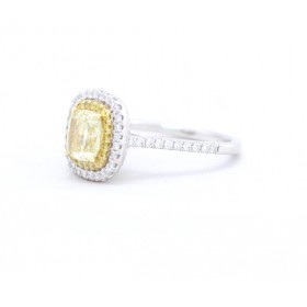 Yellow diamond cluster ring