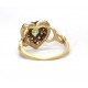 Heart shaped Diamond and Peridot ring