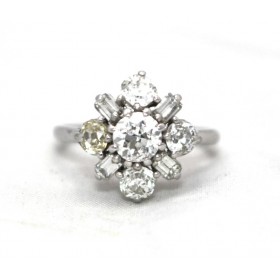 Old cut Diamond Cluster ring