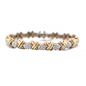 Hearts and crosses diamond set bracelet