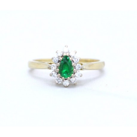 Emerald and diamond cluster
