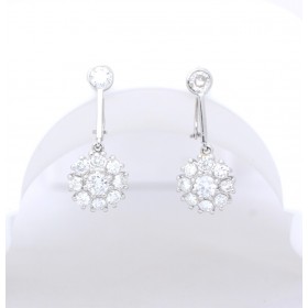 Diamond cluster drop earrings