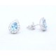 Aquamarine and diamond cluster earrings