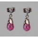 Diamond and Pink Tourmaline Drop Earrings