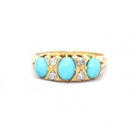 Turquoise and diamond ring