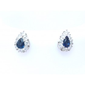 sapphire and diamond cluster earrings