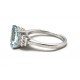 Aquamarine and diamond platinum ring