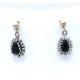 Sapphire and diamond cluster drop earrings