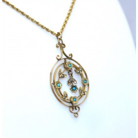 Edwardian turquoise pendant