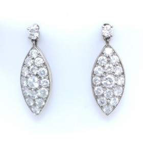 Pave set diamond drop earrings