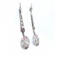 Ruby and diamond cluster drop earrings