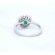 Emerald and diamond cluster ring