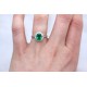 Emerald and diamond cluster ring