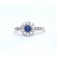 Sapphire and diamond cluster ring