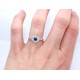 Sapphire and diamond cluster ring