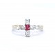 Ruby and diamond cluster ring