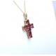 Pink topaz cross pendant