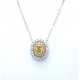 Yellow diamond cluster pendant with chain