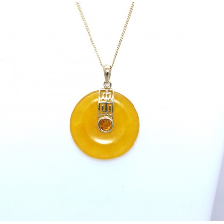 Yellow jade pendant