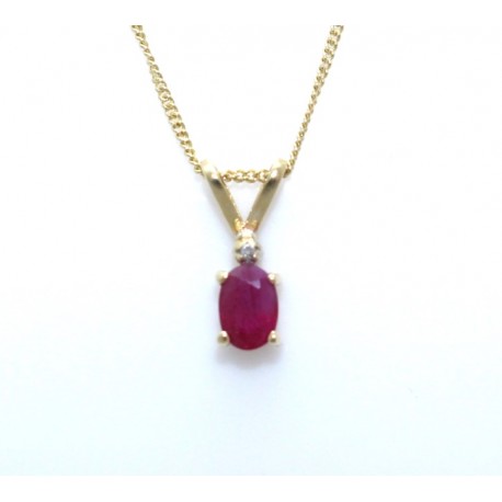 Ruby and diamond pendant