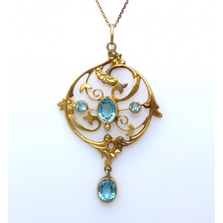 Edwardian Topaz set pendant