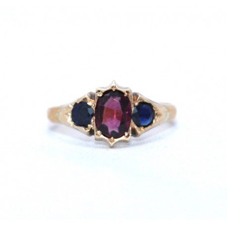 Victorian Garnet and sapphire ring