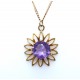 Amethyst floral shaped pendant