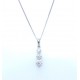 Three stone diamond drop pendant