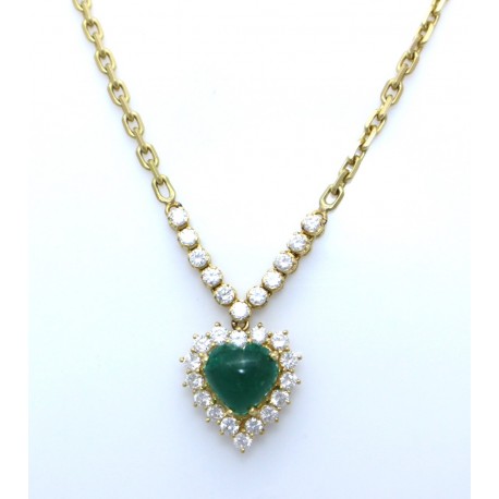 Emerald and diamond necklace