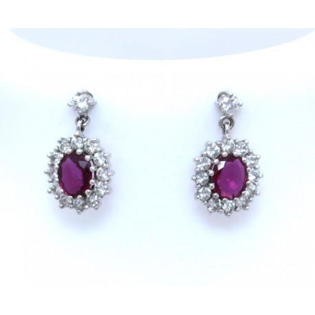 Ruby and diamond earrings