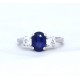 Sapphire and diamond three stone ring