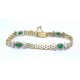 Emerald and diamond gold bracelet