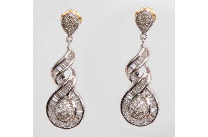 Figure of Eight Diamond Drop Earrings