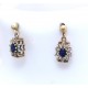 Sapphire and diamond cluster earrings