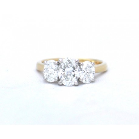 GIA certified Three stone diamond ring