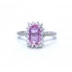 Pink sapphire and diamond cluster ring