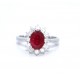 Ruby and diamond cluster ring