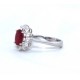 Ruby and diamond cluster ring