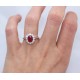 Ruby and diamond cluster ring