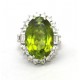 Large peridot cluster ring