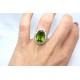 Large peridot cluster ring