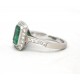 Emerald and diamond cluster ring