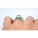 Emerald and diamond cluster ring