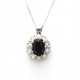 Sapphire and diamond cluster pendant