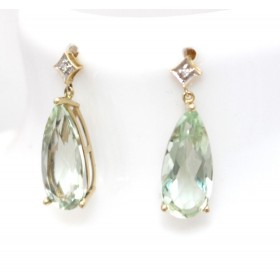 Prasiolite quartz earrings